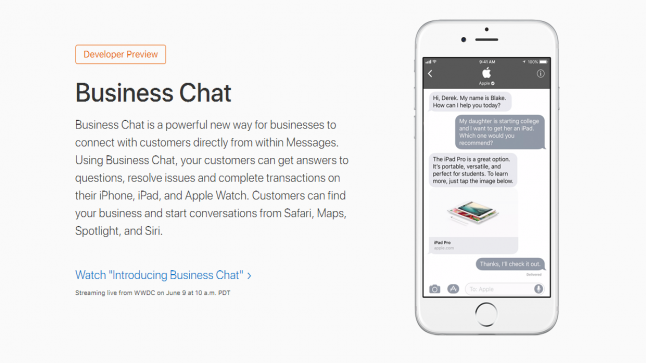 آبل ستكشف عن تطبيق Business Chat يوم 9 يونيو