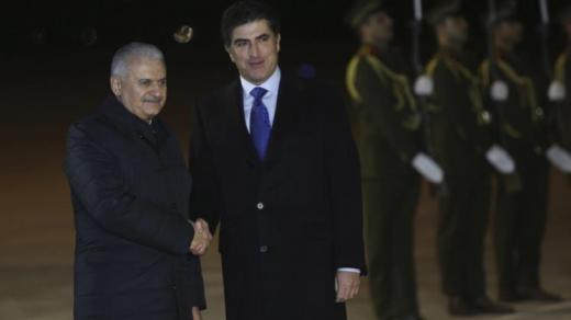رئيس الوزراء التركي يصل إلى كردستان العراق عقب زيارته لبغداد
