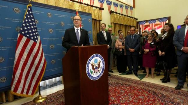 السفير الأمريكي بالعراق يؤكد على تفعيل المزيد من التعاون بين البلدين