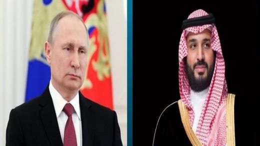 عبر مكالمة هاتفية يبحث ولي العهد مع الرئيس الروسي طرق استقرار أسواق البترول