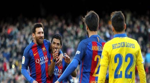 برشلونة يعود إلى الانتصارات ضمن الليجا الاسبانية من بوابة لاس بالماس بنتيجة (5-0)