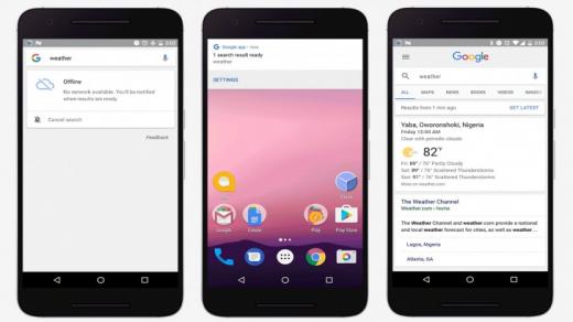 تحديث جديد لتطبيق قوقل سارش Google Search يعطي لمستخدمي إمكانية إظهار النتيجة البحثية بمجرد الاتصال بالانترنت