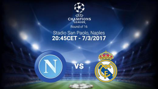 مباراة ريال مدريد ونابولي في إياب دوري أبطال أوروبا 2017 تم التأكيد عن إقامتها في ملعب سان باولو